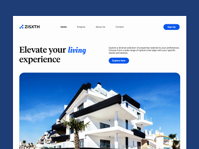 Real Estate Website Landing Page apartment architecture building clean design house landing page properties real estate real estate website ui uiux ux web design website landing page