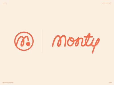 Monty Toys V3 ball branding graphic design illustration logo orange script type typography