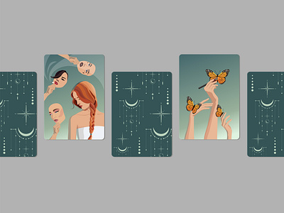 A deck of metaphorical cards design graphic design illustration mask metaphor metaphorical maps part portrait ui vector woman