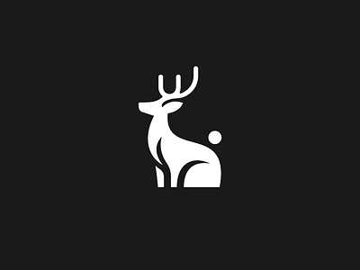 Deer animal black deer design logo minimal negative space simple white