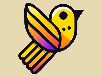 Birdie 🐤 animal app bird birdie branding chick cute design fly graphic design illustration logo orange purple songbird ui vector wings yellow