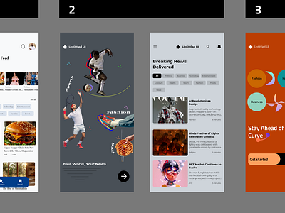 News app interfaces app blue branding colors design fashion interface lol mobile news news app orange product design screen sign up sport typography ui ux welcome screen