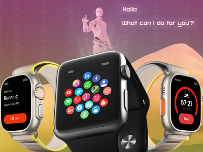 Apple watch Ultra face concept app ui design design ui figma prototype u ux ui ui concept web image web ui