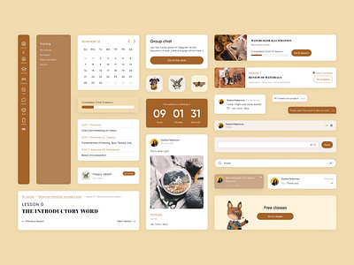 Karina Kino Art School - Dashboard Component Library animation course creative dashboard design education learning personal account platform school ui ux we website