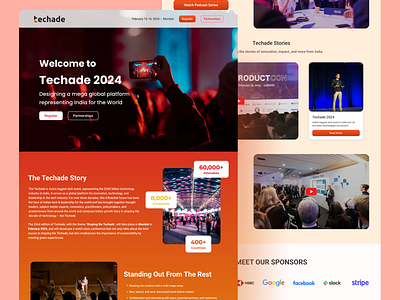 Techade designinspiration designportfolio designshowcase eventlandingpage indiatech productdesign techade2024 techevents uidesign uxdesign webdesign