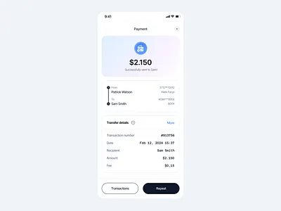 Payment Detail Mobile UI app clean design payment transaction ui ux