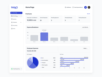 Bizigo Expense✨ dashboard expense management web