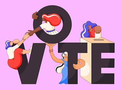 Vote 2d character concept design illustration vector visual