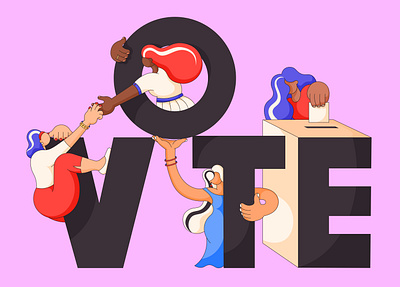 Vote 2d character concept design illustration vector visual