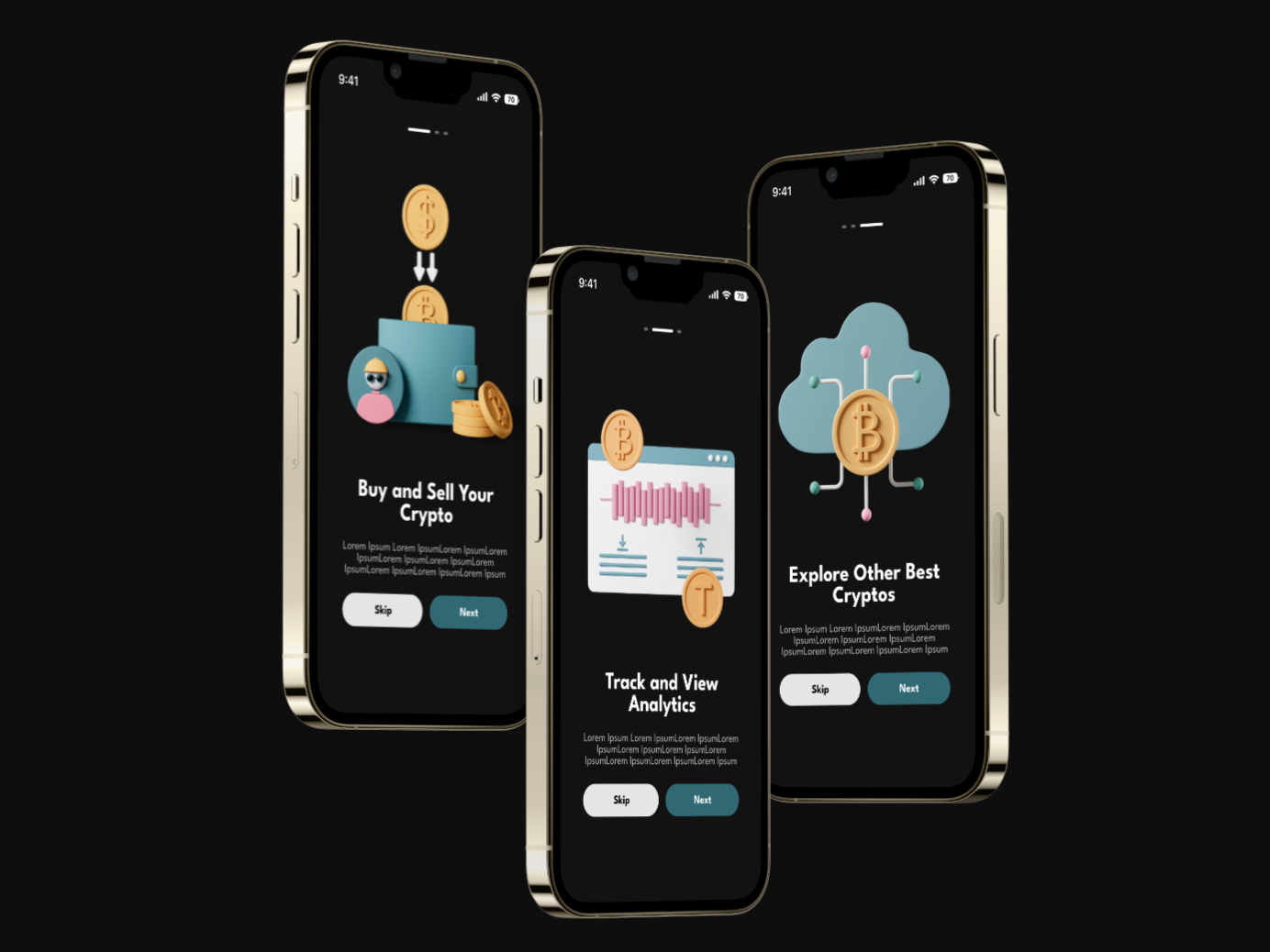 Daily UI #023 - Onboarding Screens by Dhruvi Dhamecha on Dribbble