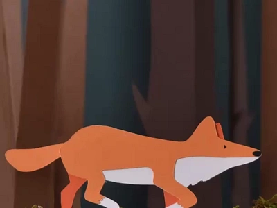 Fox in a Forest - Walk Cycle Paper Animation animation animation design paper animation stop motion animation tactile animation