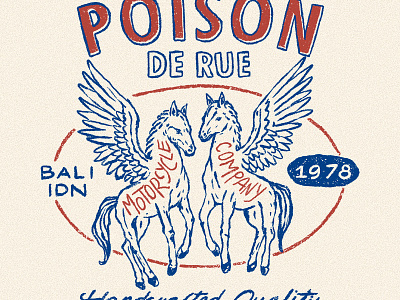 Poison De Rue - Motorcycle Co badge badge design branding design drawing garage graphic design hand drawing illustration merchadise design motorcycle vintage design