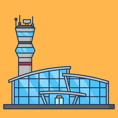 airport illustration architecture