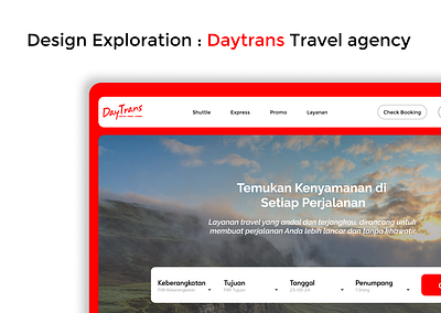 Design Exploration : Redesign Daytrans Website css html indonesia inspo javascript open for work responsive travel travel agency ui inspo ui website ux design ux inspo websites