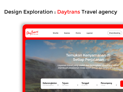 Design Exploration : Redesign Daytrans Website css html indonesia inspo javascript open for work responsive travel travel agency ui inspo ui website ux design ux inspo websites