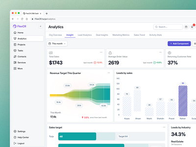 FlexCR CRM Webapp 2024 admin admin pannel admin ui analytics best saas webapp crm crm webapp customer relationship management dashboard dashboard design data product design product design inspiration saas saas website sales sales dashboard sales mamagement saving statistics turjadesign