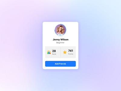 Profile card for Mobile App app blue card cart clean design high fidelity latest minimalist mobile popular profile profile card ui ui ux user user experience user interface ux visual