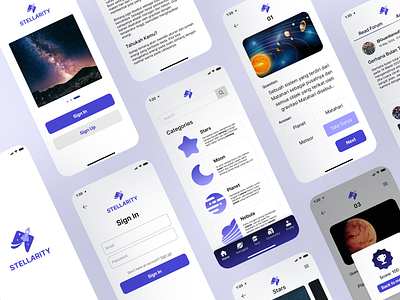 Stellarity Project (Mobile App) app astronomy design indonesia ui ui design uiux