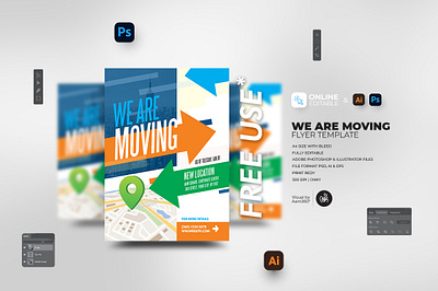 Moving Announcement Flyer aam aam360 aam3sixty address change annoucement concept flyer template moved moving company moving flyer