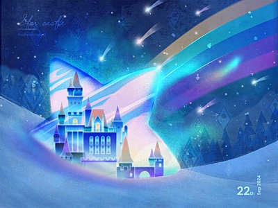 Star castle castle illustration snow star