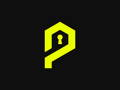 p secure logo hexagon home house lettermark logo minimalist modern p p letter privacy protect safe security unique vector art