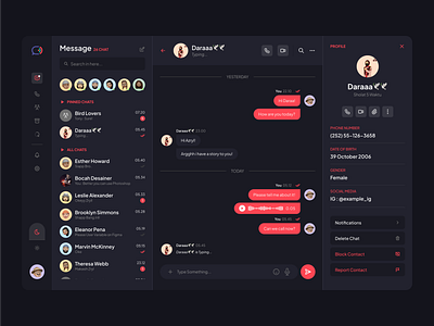 UI Design 'Chatan' - Web App Chatting chatting ui ui chatting ui dark mode ui design ui message ui ux design ux ux design web app