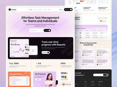 Bordup Task Management Platform 2024 best website design client management design keynote landing page ofspace project management tools project management website task management task management website ui uiux website website design website design inspiration