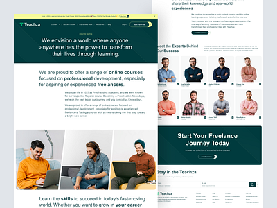 Teachza - About Us Page about us page clean company course design design system figma fireart learn minimal minimalism online simple team team page ui ui design ux web design website