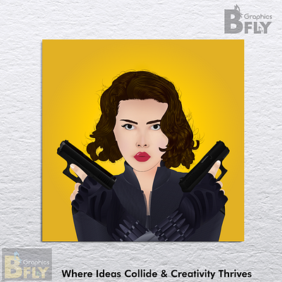 Vector Portrait of a Fearless Heroine | Black Widow Tribute blackwidow boldcolors characterart digitalart digitalportrait fanart femalehero flatdesign graphicdesign heroine iconiccharacters illustration marvel movieart portrait superhero vectorart vectorillustration vectorportrait