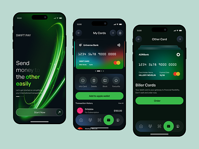 Money Transfer App Design app design biometric security clean design currency exchange dark mode ui finance app finance ui financial services fintech homieslab mobile banking mobile ui mobile ux modern design money transfer payment app real time tracking transaction app user experience user interface