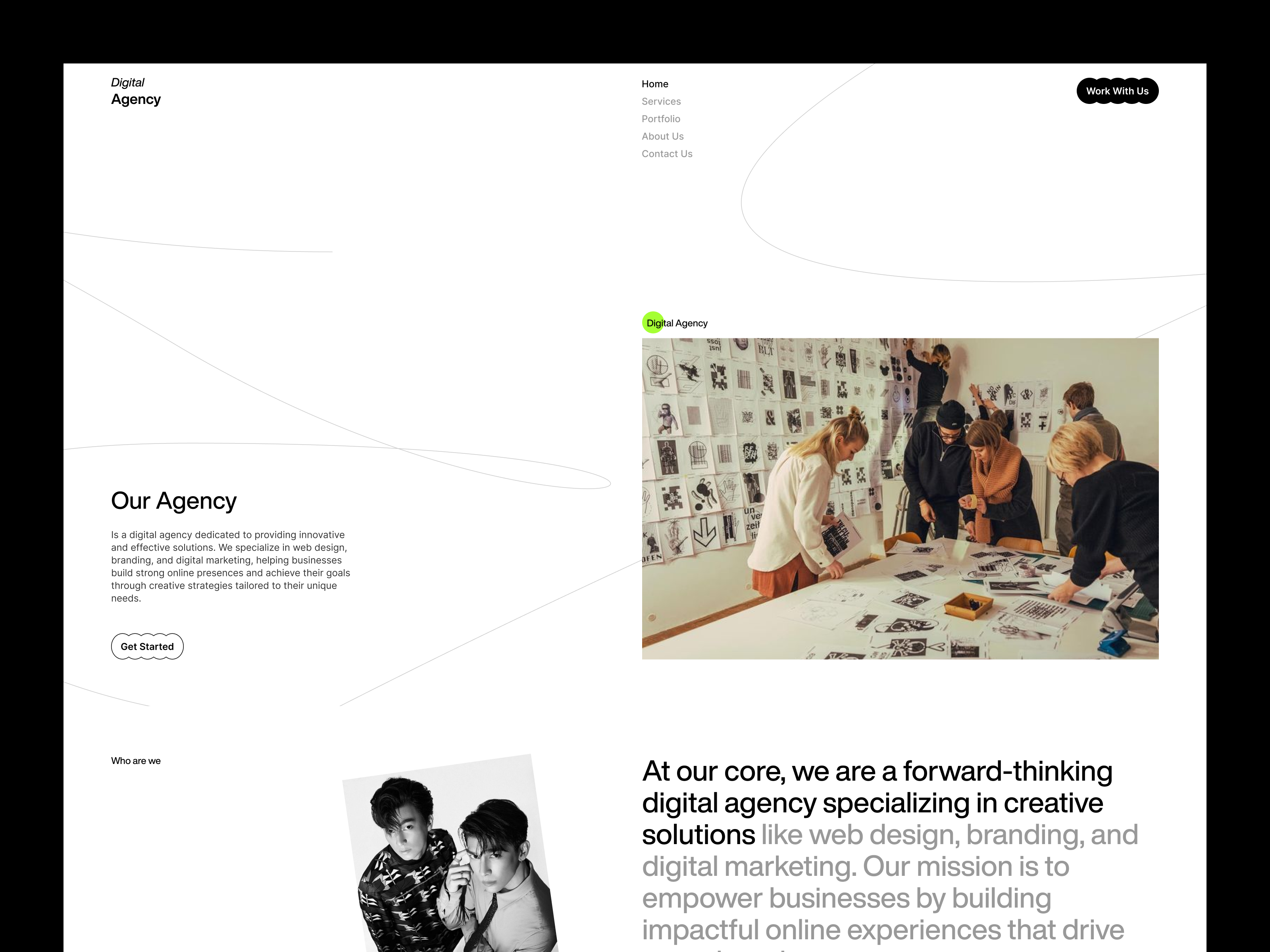 UI/UX For Digital Agency Website agency portfolio branding identity business website creative landing page creative studio digital agency digital marketing ui dribbble inspiration high performance ux interactive ui minimal aesthetic modern web design professional ui responsive design saas ui startup ui strategy driven design uiux design web design webflow agency