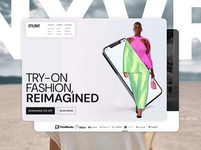 STYLENXT - Augmented Reality Fashion Commerce landing page ui web design