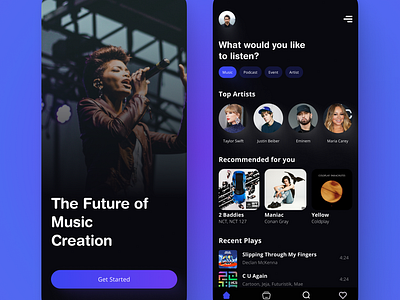 Music App appuidesign ui uiburhan uidesigner uiinspiration uiinspirations uitrends uiuxdesign uiuxdesigner uiuxsupply uiuxzone userinterface uxdesign uxdesigner uxresearch uxui uxuidesign