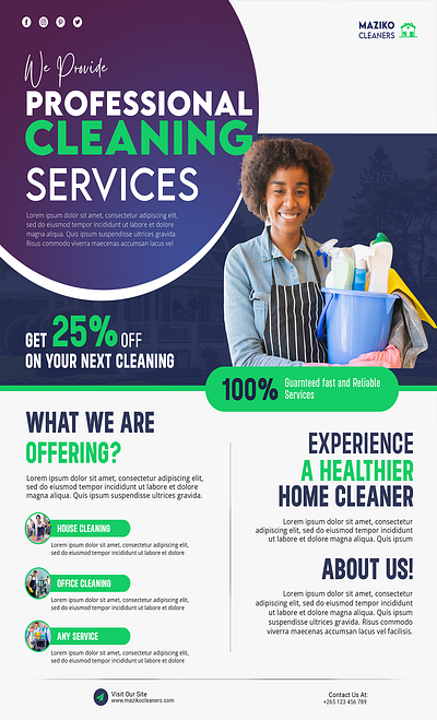 Cleaning Service Flyer branding design graphic design typography ui