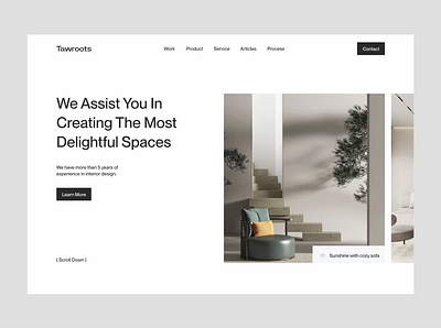 Tawroot - Design interior studio website agency branding celan design freelance home interior design product design room studio ui ux visual web design website