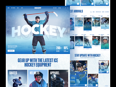 Ice Hockey Website Landing Design branding design ecommerce field hockey grid layout hockey hockey website design icehockey landing page orix product sports sports landing sports website typography ui web web design webdesign website