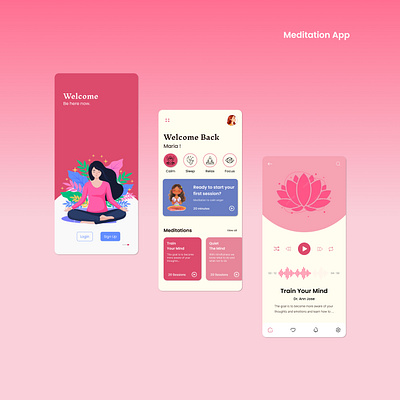 Calm in every pixel app design figma meditation app meditation app ui mobile app mobile app ui ui ui design uiux user interface ux ux design web design