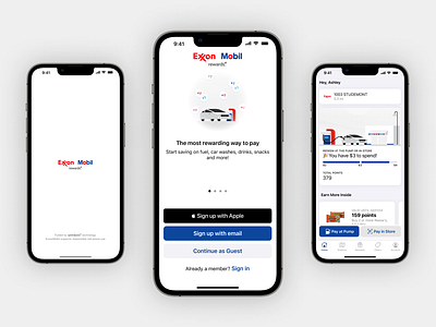 Exxon Mobil Rewards+ – Mobile App android design system ios mobile design prototyping ui ux