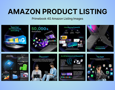 Amazon Product Listing Images for Primebook 4G Laptop amazon amazon a amazon image amazon listing amazon product listing graphic design laptop laptop design photoshop primebook product image product listing product listing images