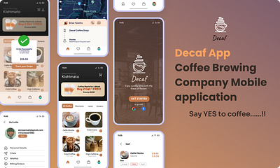 Decaf Mobile Application app branding design figma graphic design illustration logo ui uiux ux vector