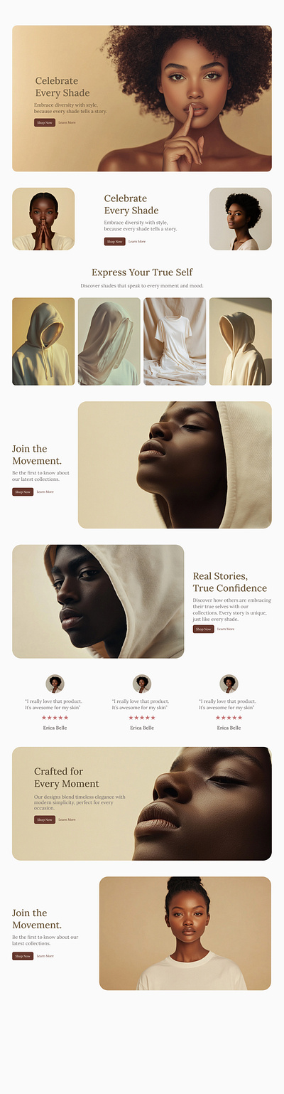 Beauty Brand Mockup bento design figma spacing typography ui ux