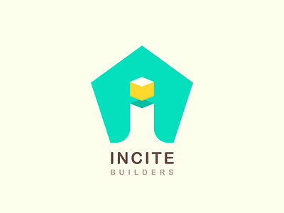 Incite - Logo Design for a Builder branding builder building construction cube home incite logo pentagon