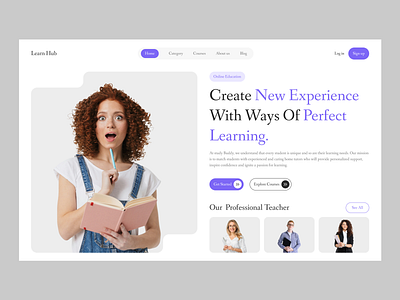 E-Learning Website Design e learning website edtech education hero section homepage landing page learning online course online platform online tutoring shakil website website design