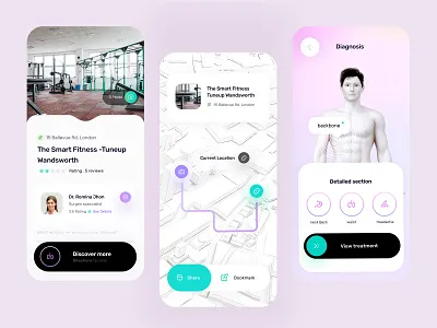 Smart Fitness | Healthcare Mobile Apps calories components doctor fitness gym health healthcare location maps medical app medicine mobile app navigation skin care app smart app sport training weight loss workout workout tracker