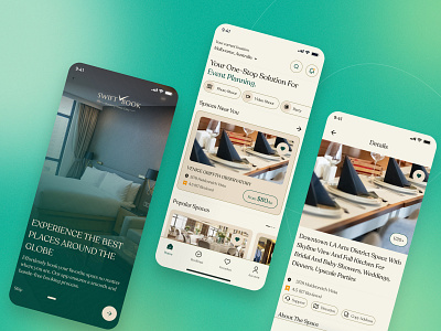 Effortless Event Space Booking Mobile App Design | SwiftBook agency branding design agency event booking app event management app event venue search figma focotik mobile ui flow swift book app ui ui ux design user journey venue selection