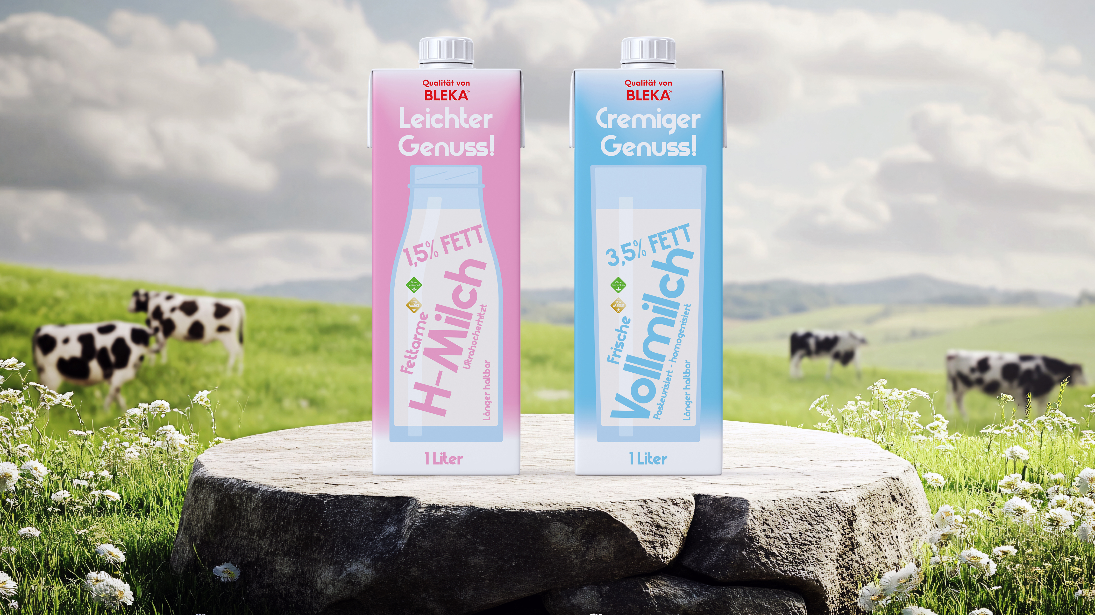 Bleka Milch 2 bavaria bayern branding dairy deutschland graphic design identity illustration illustrator milch milk munchen munich packaging design redesign verpackungsdesign