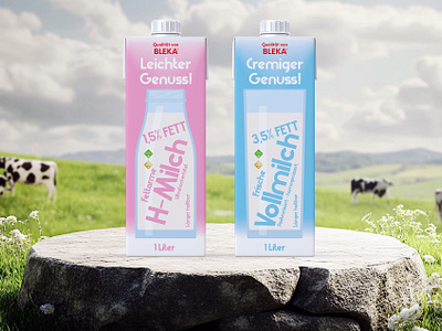 Bleka Milch 2 bavaria bayern branding dairy deutschland graphic design identity illustration illustrator milch milk munchen munich packaging design redesign verpackungsdesign