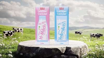 Bleka Milch 2 bavaria bayern branding dairy deutschland graphic design identity illustration illustrator milch milk munchen munich packaging design redesign verpackungsdesign