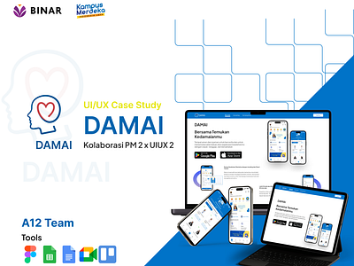 Damai - Mental Health Apps app branding graphic design health healthtech mental health mobile product ui ux website