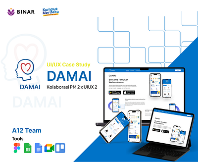 Damai - Mental Health Apps app branding graphic design health healthtech mental health mobile product ui ux website